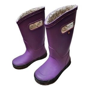 Bogs Kids' Vibrant Purple Plush Rain Boots - Size 11 (Toddler)